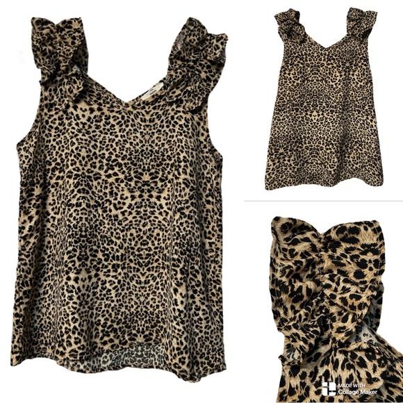 Anthropologie Entro Leopard Print Sleeveless Top - Picture 2 of 5